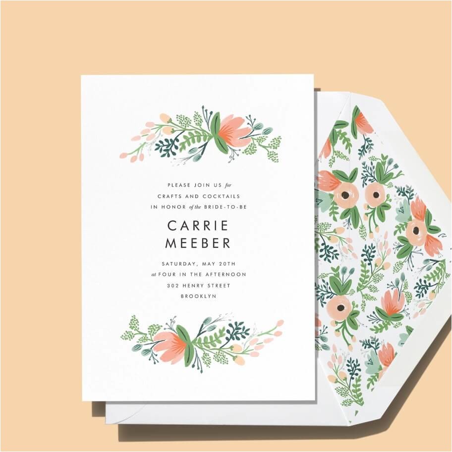 Rifle Paper Bridal Shower Invitations Line Invitations and Cards Custom Paper Designs