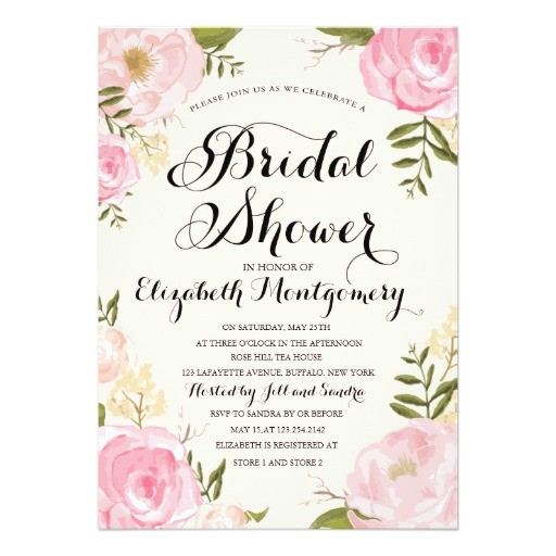 Rifle Paper Bridal Shower Invitations Modern Vintage Pink Floral Bridal Shower 5×7 Paper