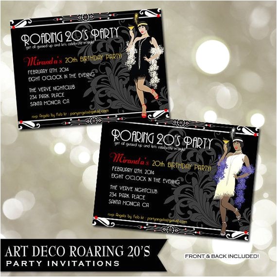 Roaring 20 S Party Invitations Roaring 20 S Invitation Party Invite Birthday Invitation