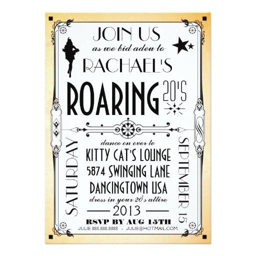 Roaring 20 S Party Invitations Roaring 20 S Retro Art Deco Party Invitation