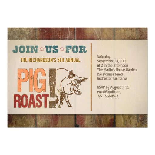 Roast Birthday Party Invitations Pig Roast Barbecue Party Invitations 5 Quot X 7 Quot Invitation