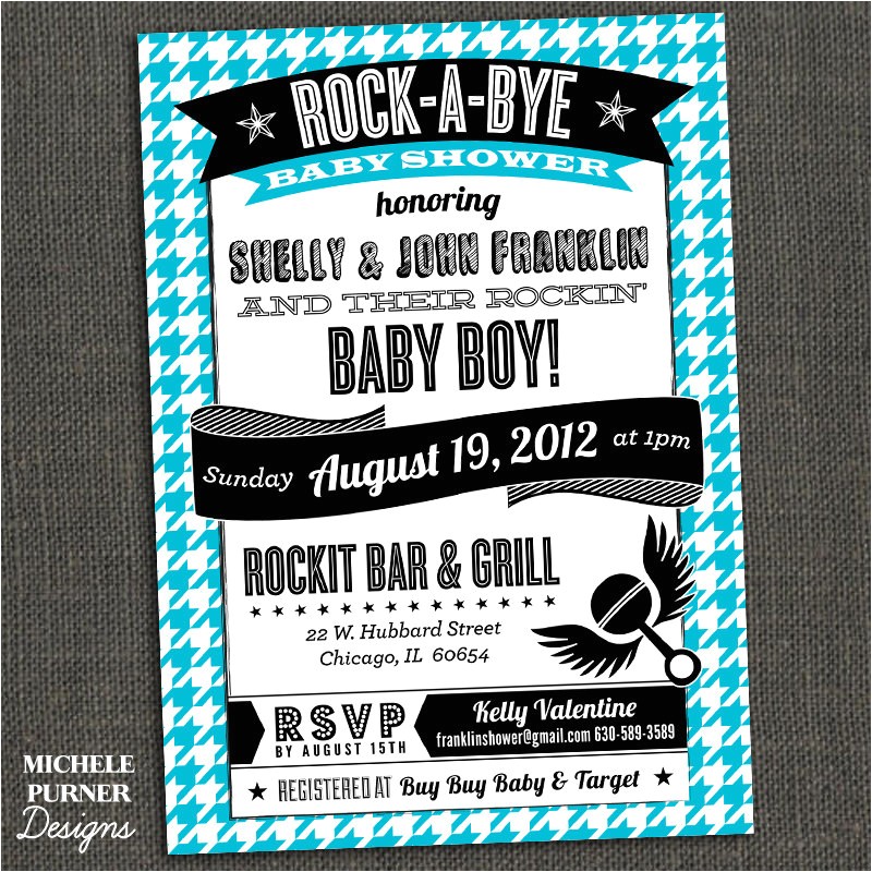 Rock A bye Baby Shower Invitations Rock A bye Baby Shower Couples Shower by Michelepurnerdesigns