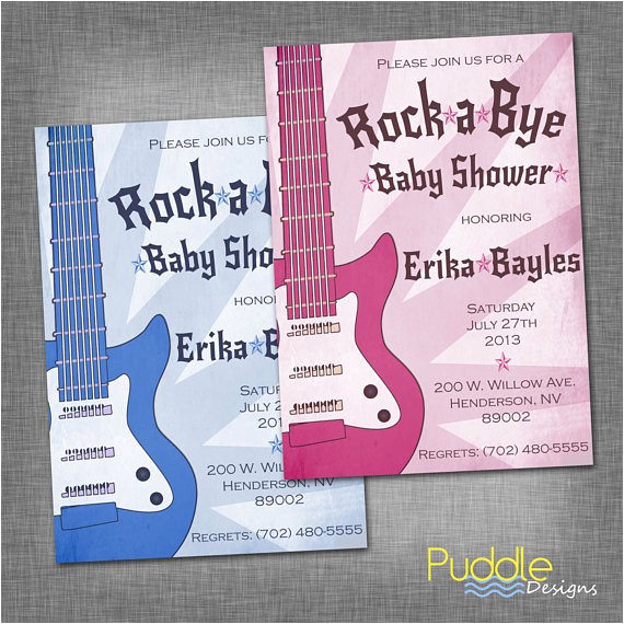 Rock A bye Baby Shower Invitations Rock A bye Baby Shower Invitation by Puddledesign On Etsy
