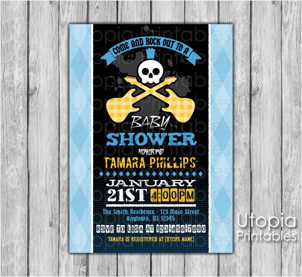 Rock N Roll Baby Shower Invitations Rock N Roll Baby Shower Invitation Utopia Printables