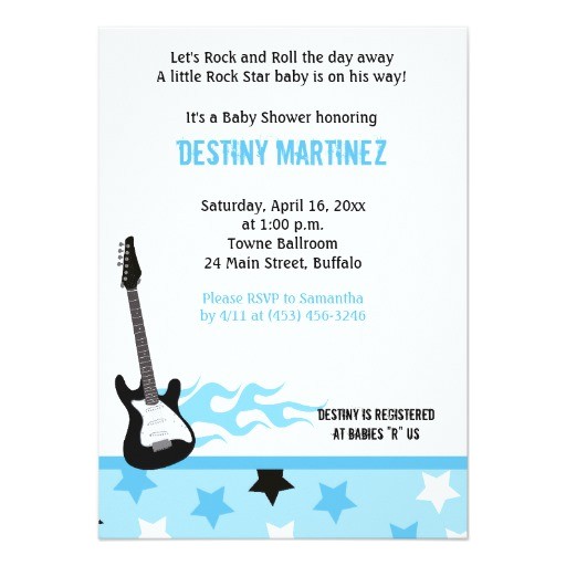 Rock Star Baby Shower Invitations Baby Rock Star Blue Baby Shower Invitation