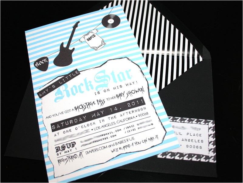 Rock Star Baby Shower Invitations Baby Shower Invitation Rock Star theme