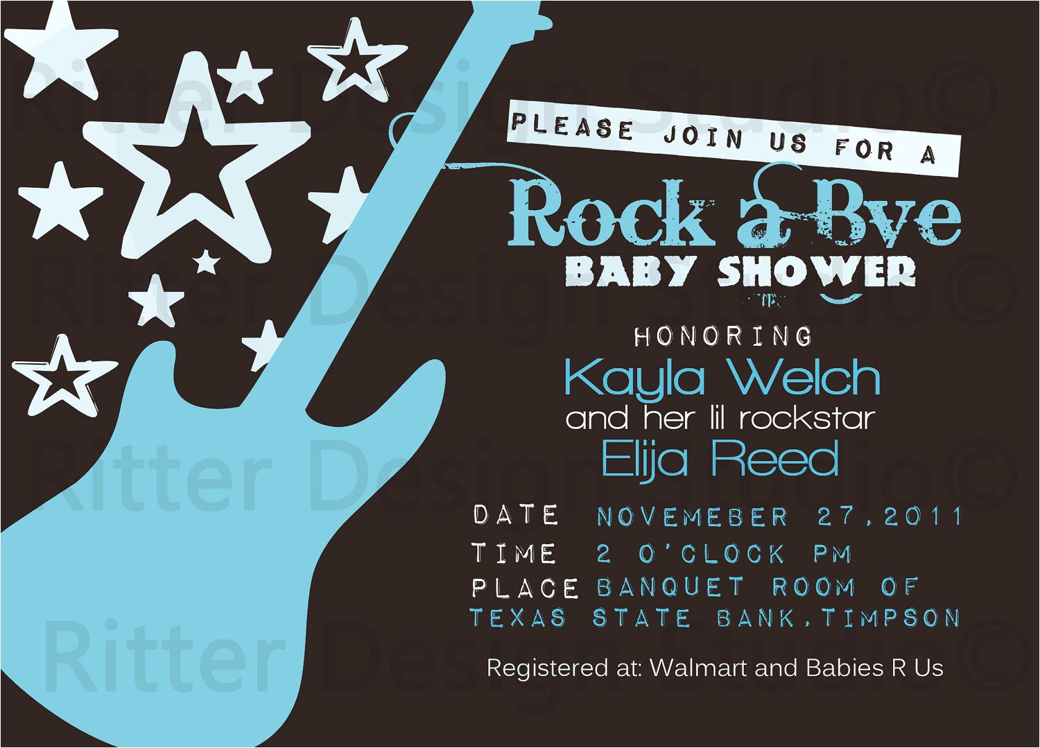 Rock Star Baby Shower Invitations Items Similar to Rock Star Guitar Baby Shower Invitation