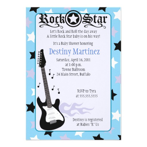 Rock Star Baby Shower Invitations Rock Star 5×7 Rocker Baby Shower Invitation 5" X 7