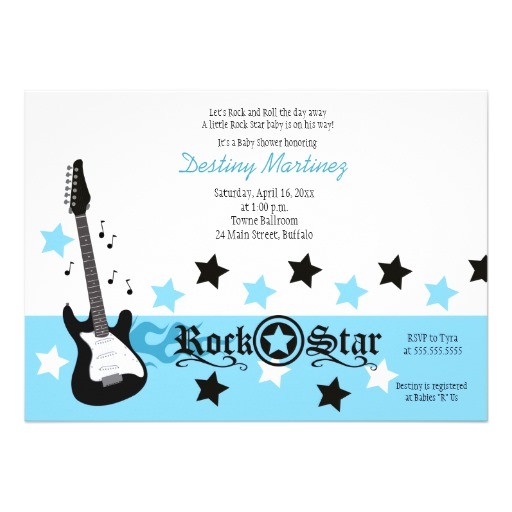 Rock Star Baby Shower Invitations Rock Star 5×7 Rocker Baby Shower Invitation 5" X 7