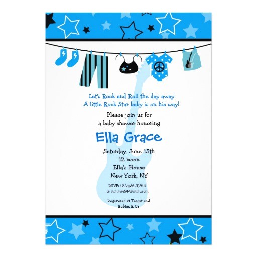 Rock Star Baby Shower Invitations Rock Star Rocker Baby Shower Invitation 5" X 7" Invitation
