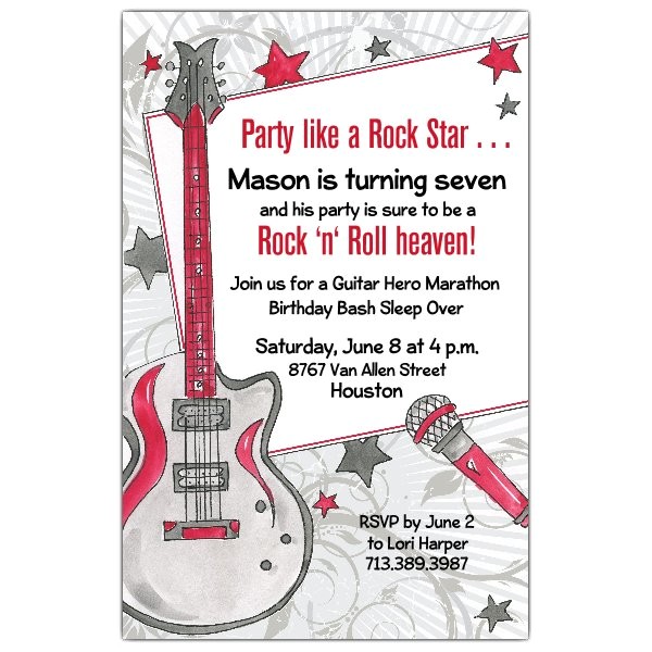 Rock Star Birthday Invitation Templates Party Like A Rock Star Invitations Paperstyle