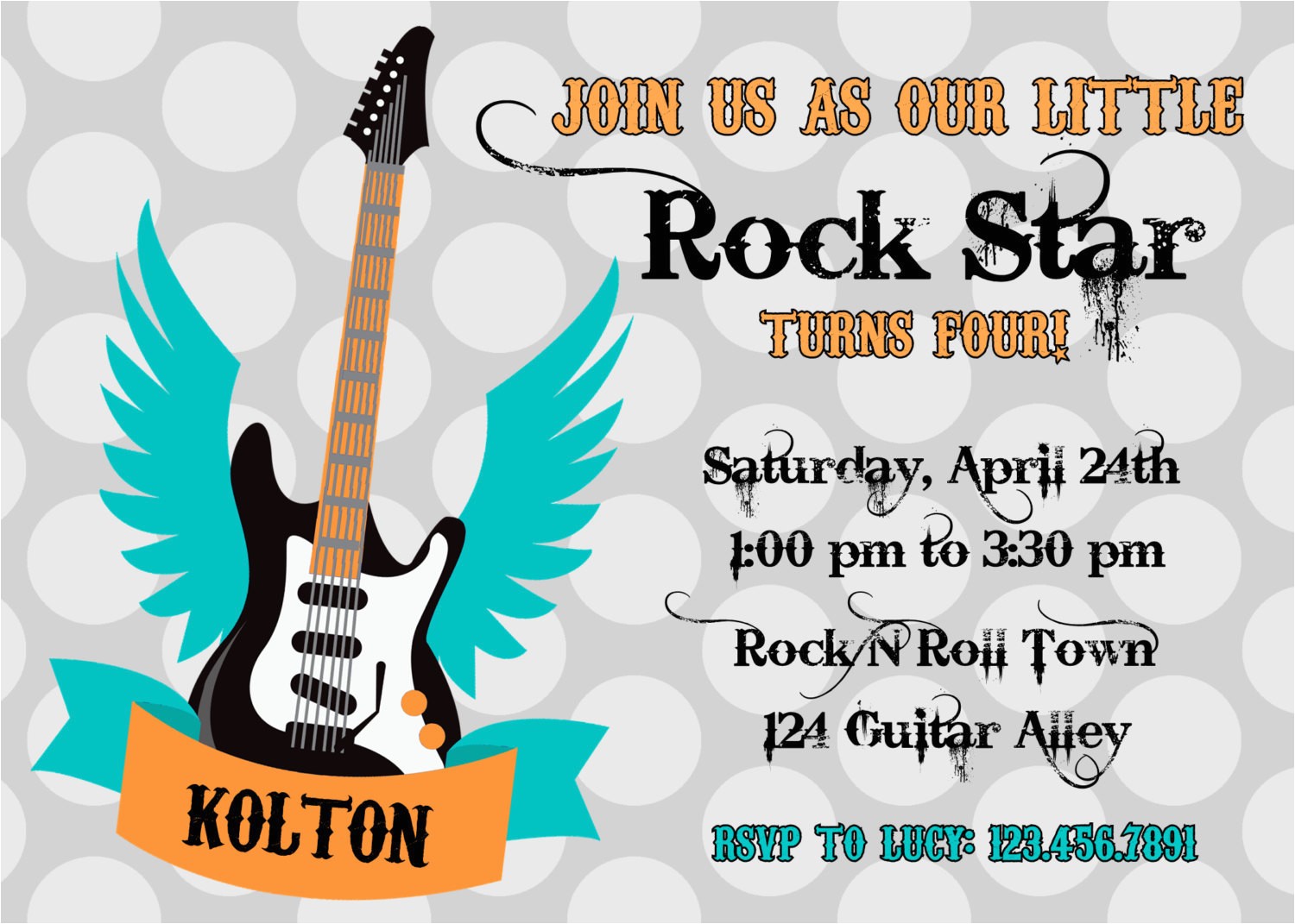 Rock Star Birthday Invitation Templates Rock Star Birthday Party Invitation Boy Templates