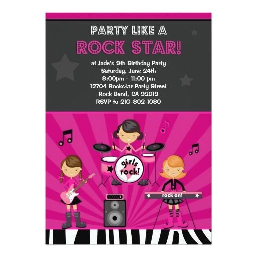 Rock Star Birthday Party Invitation Wording 1000 Images About Rock Star Birthday Party Invitations On