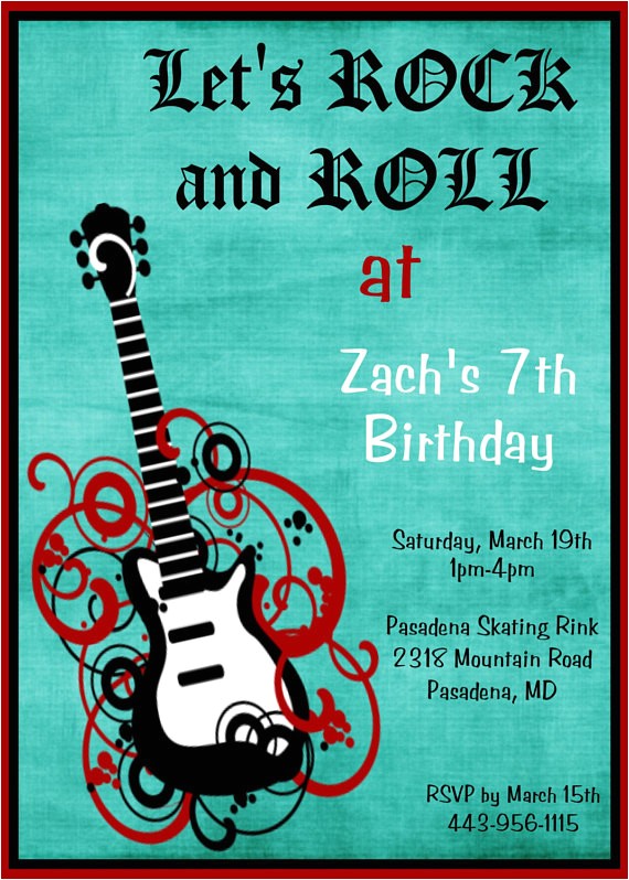 Rock Star Birthday Party Invitation Wording Items Similar to Rockstar Birthday Invitation Rock Star
