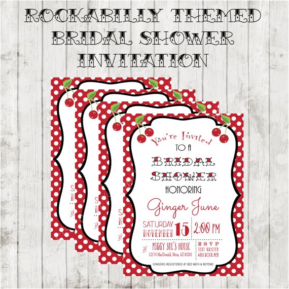 Rockabilly Birthday Invitations Rockabilly Retro Vintage Inspired Bridal Shower Invite Rockabilly Birthday Invitations Rockabilly Retro Vintage Inspired Bridal Shower Invite