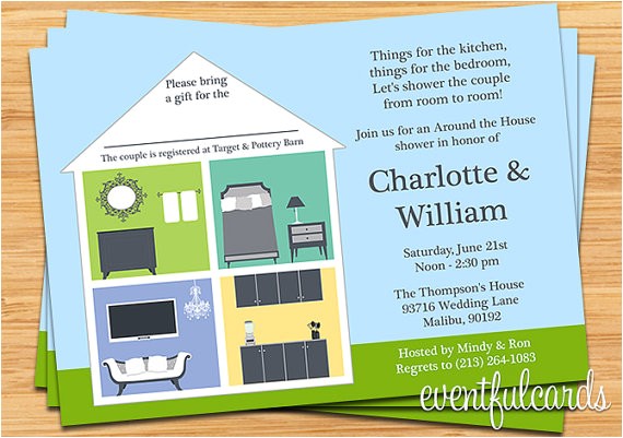 Room to Room Bridal Shower Invitations Around the House Wedding Couple Shower Invitation