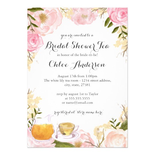 Room to Room Bridal Shower Invitations Pink Rose Teacup Bridal Shower Invitation