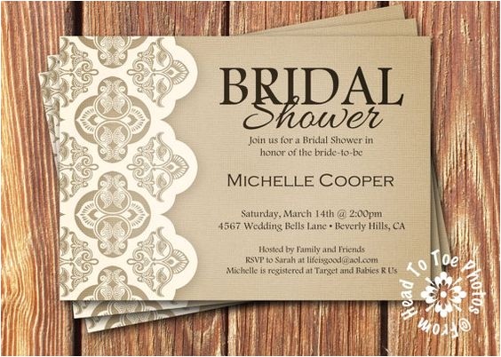 Room to Room Bridal Shower Invitations Shabby Chic Bridal Shower Invitations