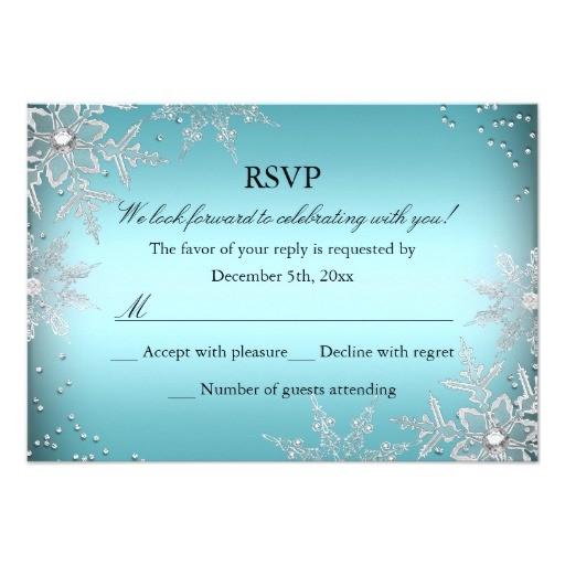 Rsvp Christmas Party Invitation Crystal Snowflake Blue Christmas Party Rsvp 3 5×5 Paper
