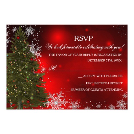 Rsvp Christmas Party Invitation Festive Sparkle Xmas Tree Christmas Party Rsvp 3 5" X 5