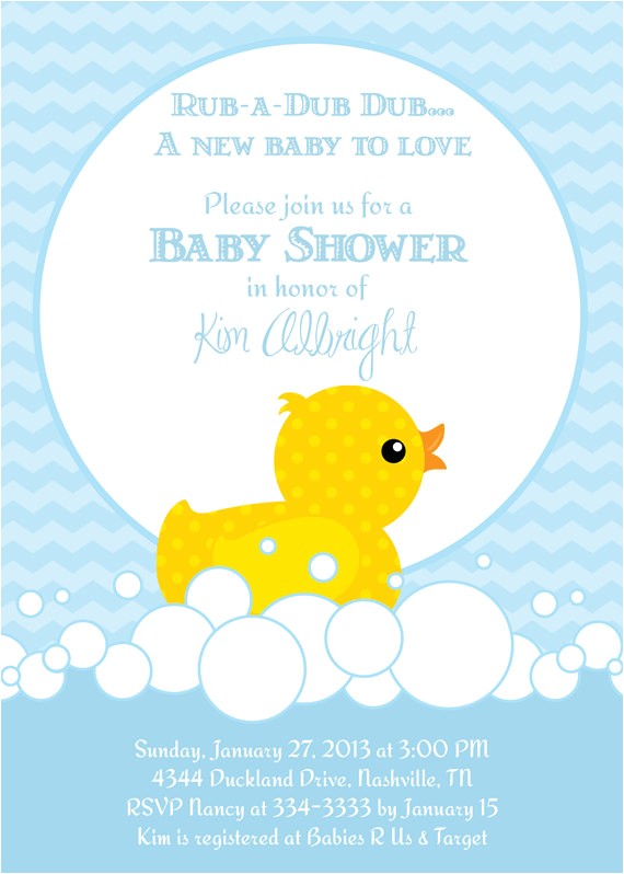 Rubber Duck Baby Shower Invites Baby Shower Invitations Rubber Ducky Baby Shower