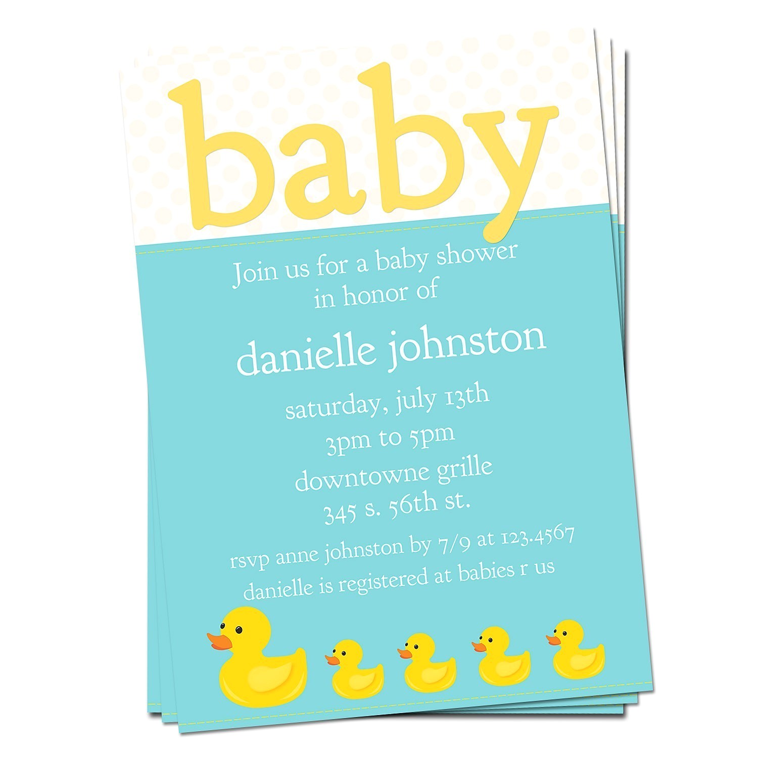 Rubber Ducky Baby Shower Invitations Template Free Rubber Ducky Baby Shower Invitations