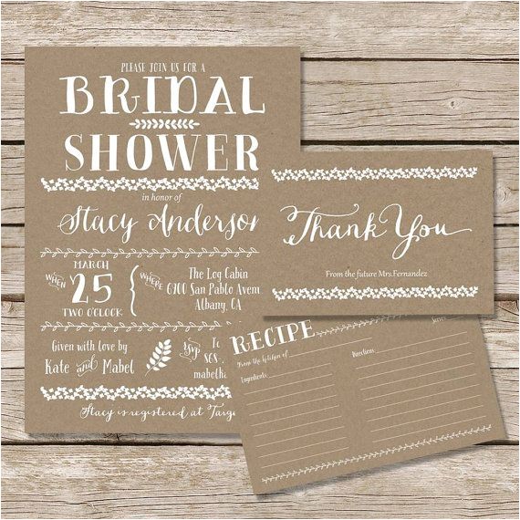 Rustic Bridal Shower Invitations with Matching Recipe Cards 11 Best Bridal Shower Images On Pinterest