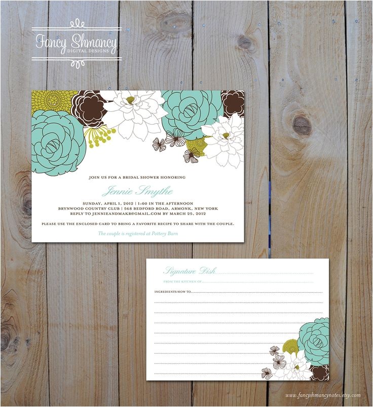Rustic Bridal Shower Invitations with Matching Recipe Cards 26 Best Wedding Invites December Images On Pinterest