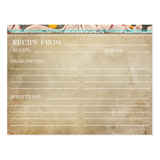 Rustic Bridal Shower Invitations with Matching Recipe Cards Bridal Shower Recipe Cards Rustic Floral Postcard
