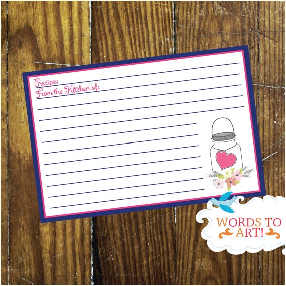 Rustic Bridal Shower Invitations with Matching Recipe Cards Instant Download Matching Custom Rustic Chic Recipe Cards