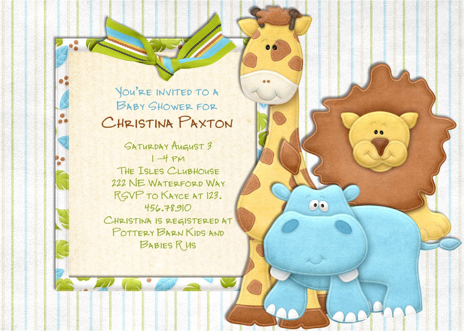 Safari themed Baby Shower Invitation Templates Jungle Baby Shower Invitations Template