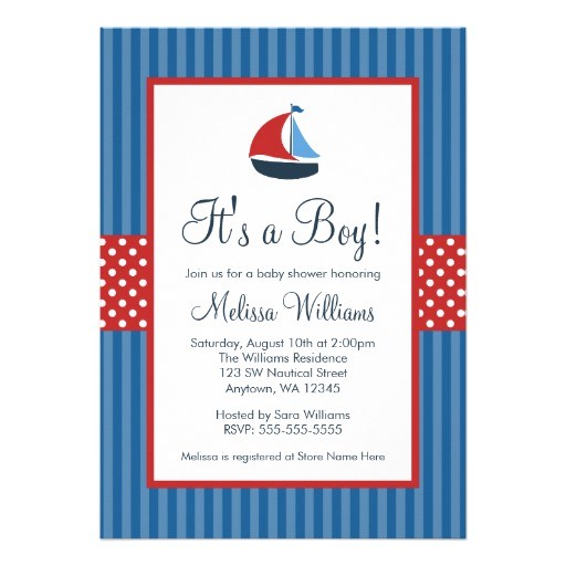 Sailboat Invitations for Baby Shower Nautical Sailboat Stripes Baby Shower Invitations