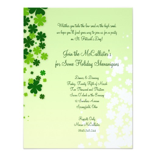 Saint Patrick S Day Party Invitations St Patrick 39 S Day Party Invitation Zazzle