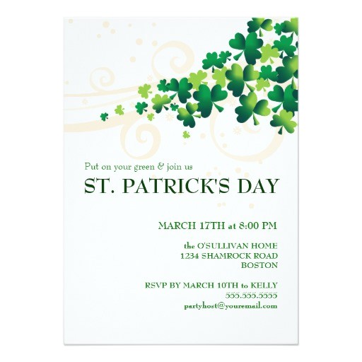 Saint Patrick S Day Party Invitations St Patricks Day Irish Shamrock Party Invitation Zazzle
