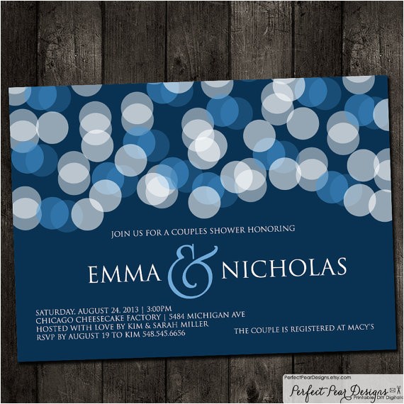 Same Sex Bridal Shower Invitations Couples Wedding Shower Invitation Navy Blue by