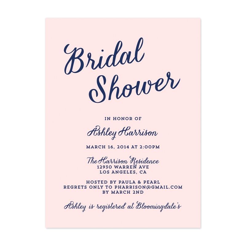 Sample Bridal Shower Invitation Wording Modern Script Bridal Shower Invitation 800×800