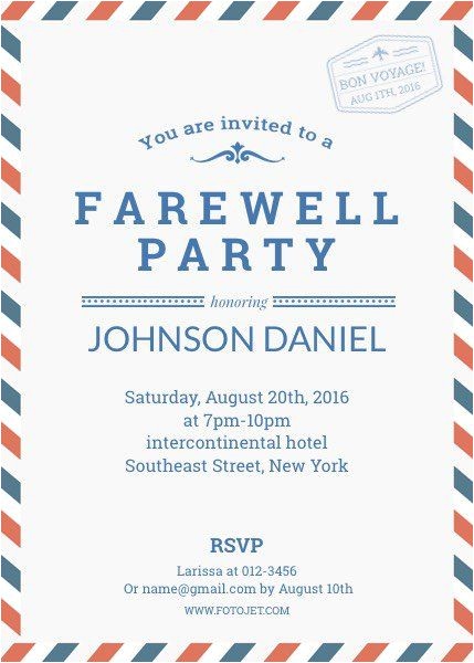 Sample Going Away Party Invitation Farewell Party Invitation 429×600