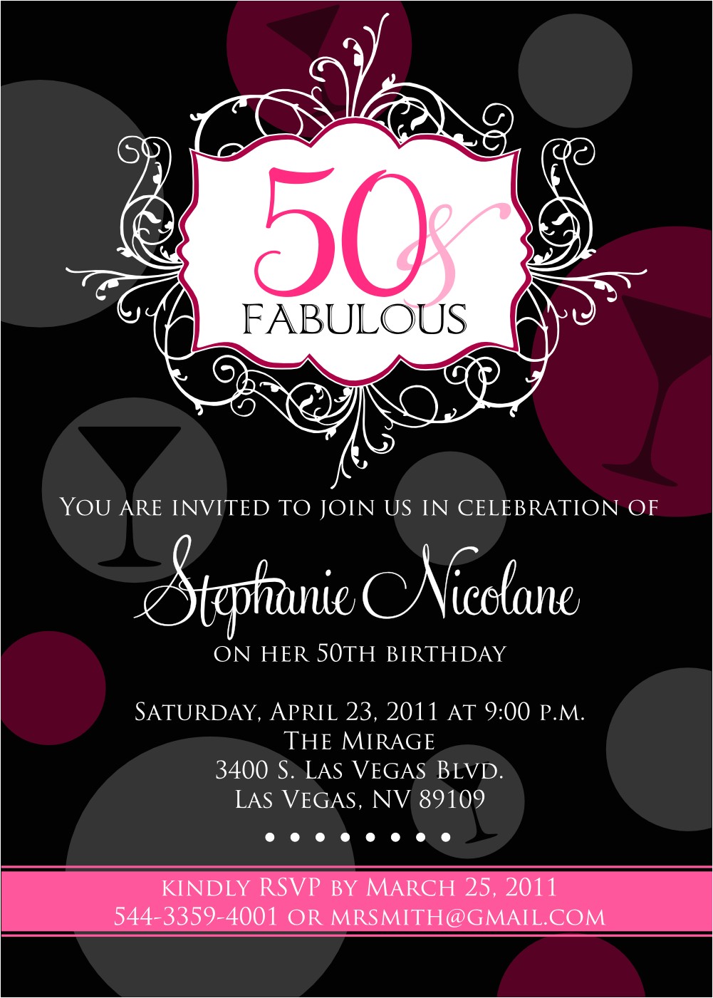 Sample Invitation for 50th Birthday Party 50th Birthday Beach Party Invitations