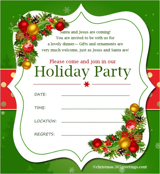 Sample Invitation for A Christmas Party Christmas Invitation Template and Wording Ideas