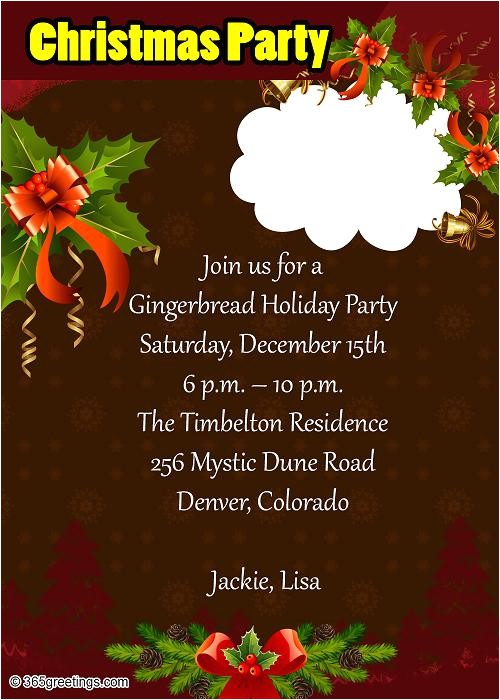 Sample Invitation for A Christmas Party Christmas Party Invitations and Christmas Party Invitation