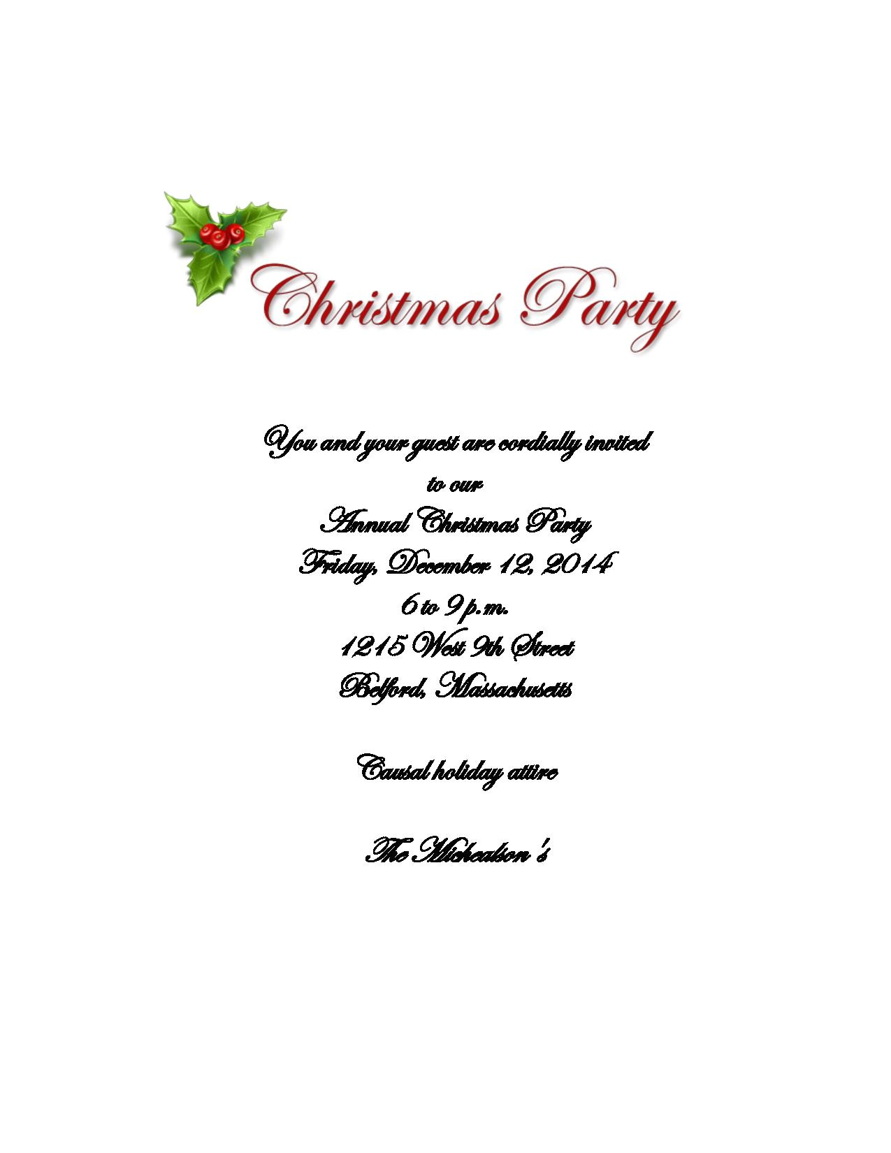 Sample Invitation for A Christmas Party Christmas Party Invites Party Invitations Templates