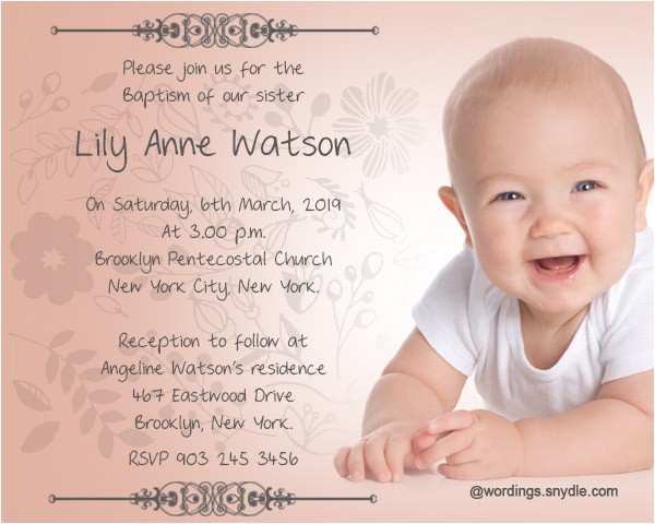 Sample Invitation for Baptism Baptism Invitation Wording Samples Wordings and Messages