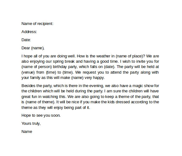 Sample Letter Of Invitation for A Christmas Party 18 Invitation Letters