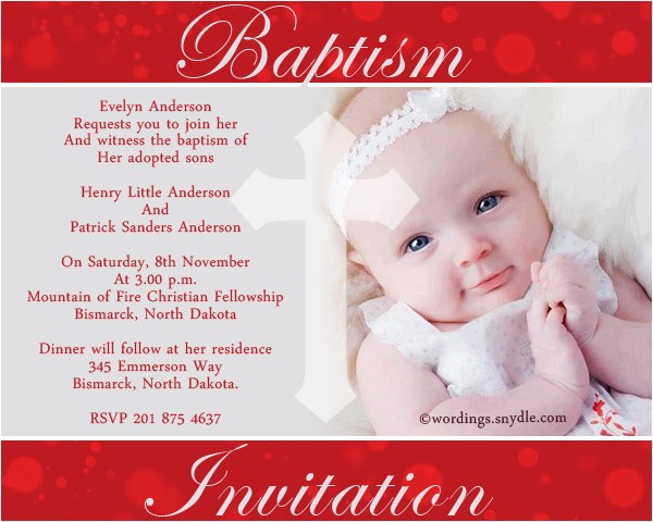 Sample Text for Baptism Invitation Baptism Invitations Wording – Gangcraft
