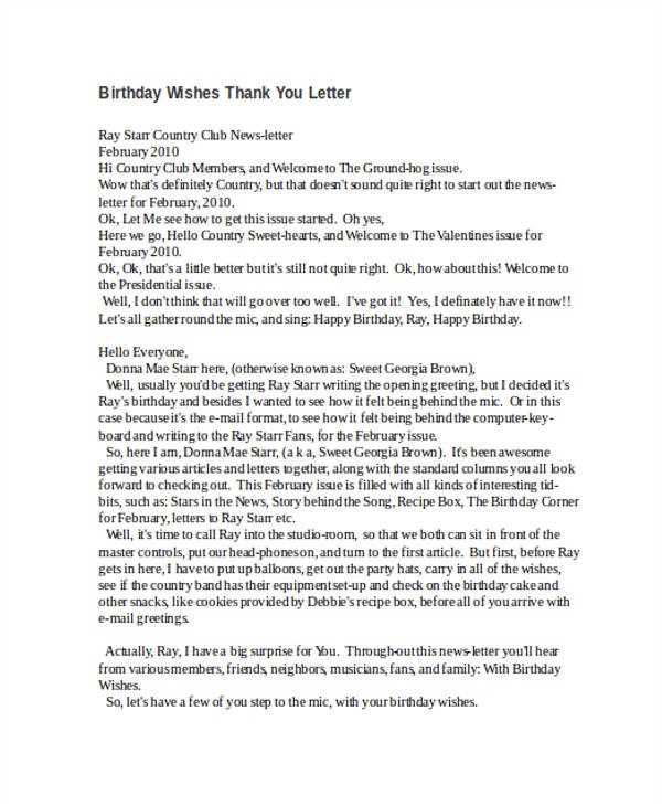 Sample Thank You Letter for Invitation to A Birthday Party Thank You Letter for Birthday Choice Image Download Cv