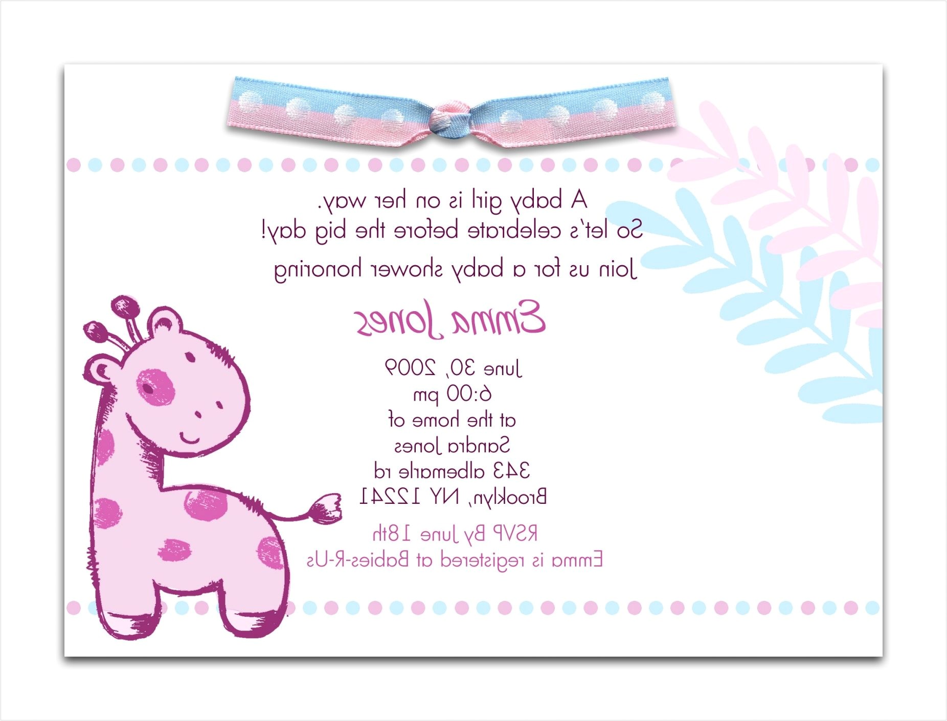 Sample Wording for Baby Shower Invitations Baby Shower Invitation Wording Examples Sample Baby Shower