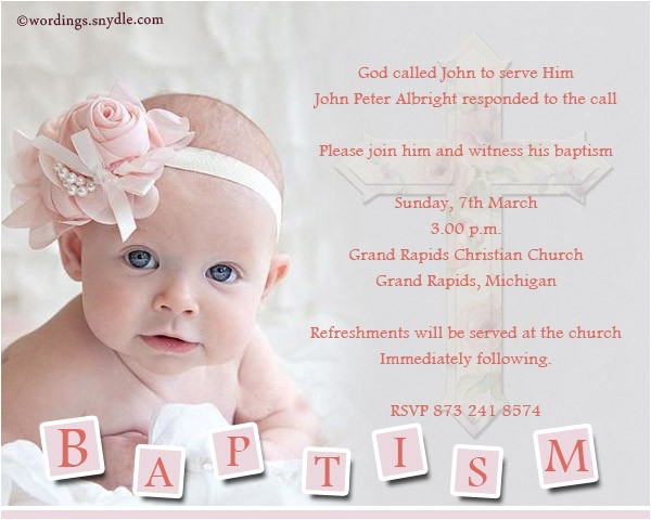 Samples Of Baptism Invitations Baptism Invitation Wording Samples Wordings and Messages