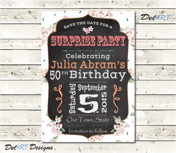 Save the Date Invitation Wording for Birthday Party Birthday Party Save the Date Invitation Card by Delartdesigns