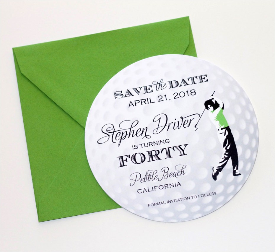 Save the Date Invitation Wording for Birthday Party Golf Ball Save the Date Card Golf Invitation Golf themed