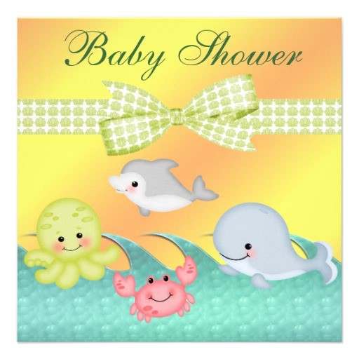 Sea Creature Baby Shower Invitations Cheery Baby Sea Creatures Baby Shower Custom Invitations